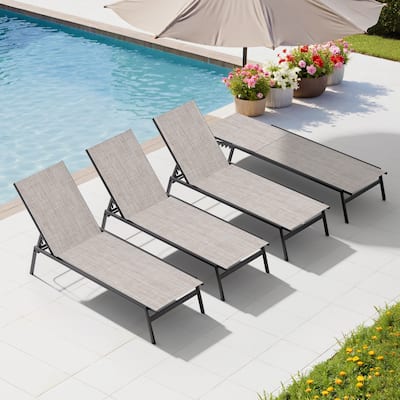 VredHom Outdoor Patio Stackable Adjustable Chaise Lounge Chairs