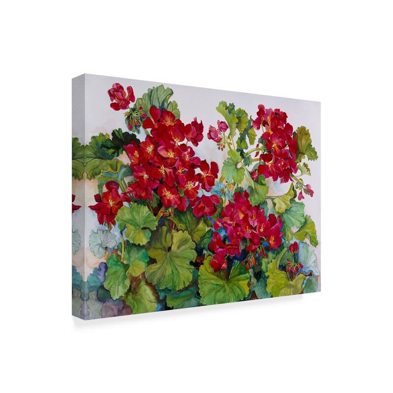Joanne Porter 'Deep Red Geraniums' Canvas Art