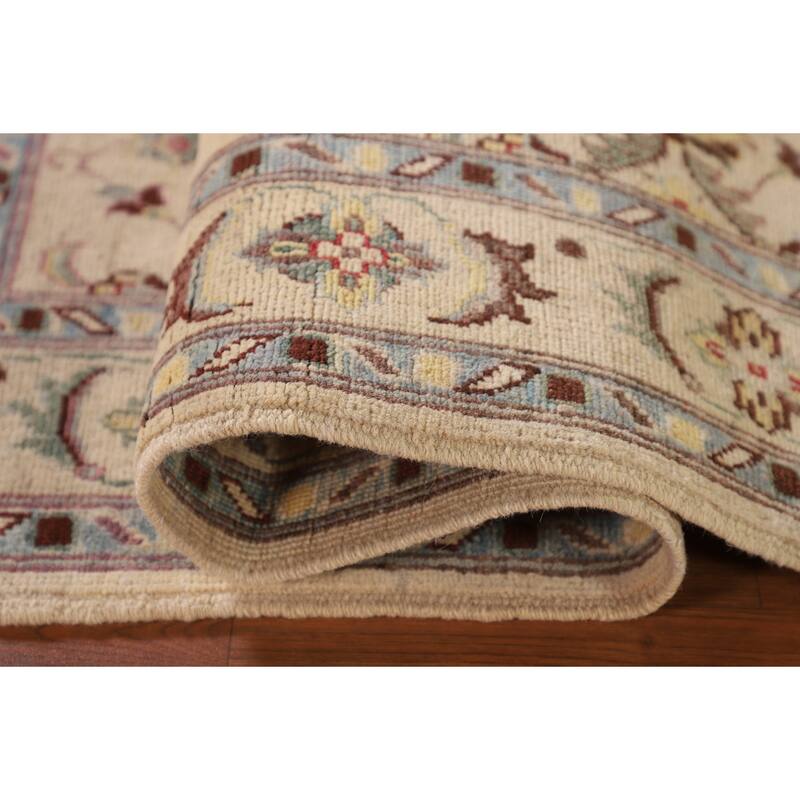 Floral Beige Kazak Oriental Accent Rug Hand-Knotted Wool Carpet - 3'3"x 5'1"