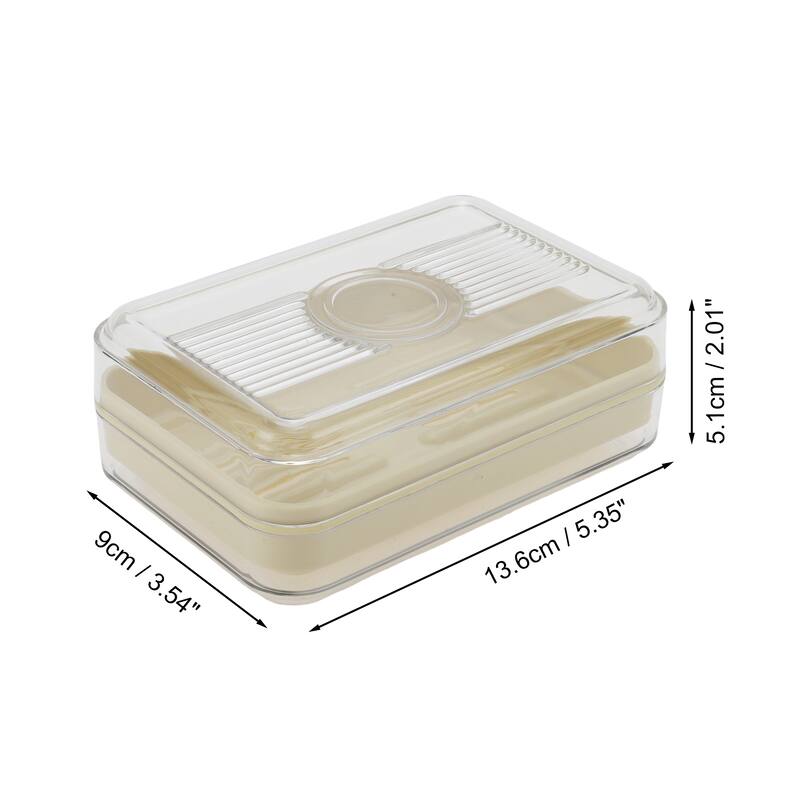 Waterproof with Cover Soap Holder for Bathroom 5.35"x3.54"x2.01" 1 Pc