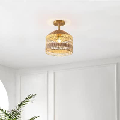 SAFAVIEH Lighting Joeluna 3 Light 16" Flush Mount - 16" x 16" x 9.5"- W/D/H