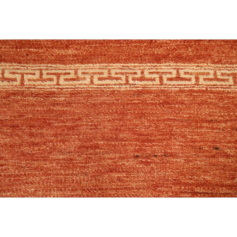 Orange Bordered Gabbeh Kashkoli Oriental Runner Rug Wool Hand-knotted - 2'7" x 9'1"