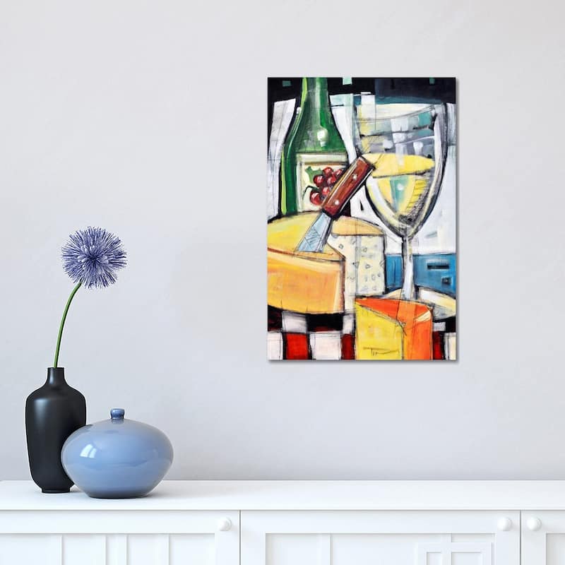 iCanvas "White Wine And Cheese" by Tim Nyberg Canvas Print - 18x12x1.5