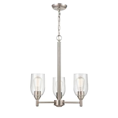 Millennium Lighting Arlett 3 Light Chandelier Ceiling Light in Brushed Nickel with Clear Glass Shades - 22.5