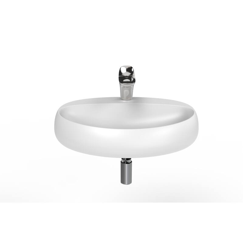 Rosaria 24" Matte White Porcelain Wall Mounted Bathroom Sink
