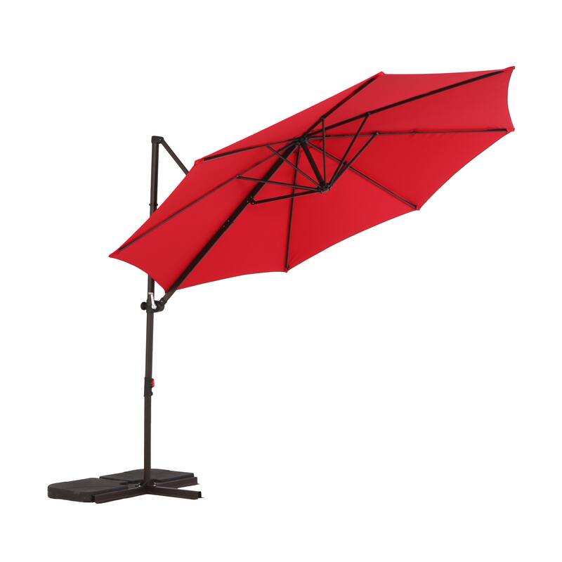 10FT Patio Roman Umbrelle, 360° rotation with Cross Base