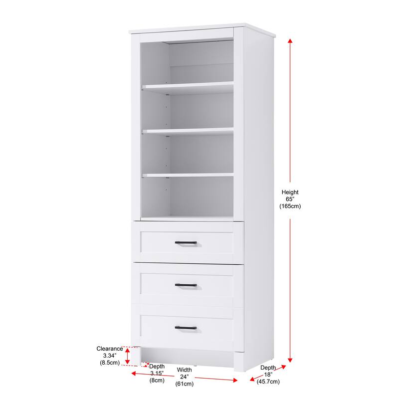 Fresco 16-28 Inch Bath Storage Glass Cabinet