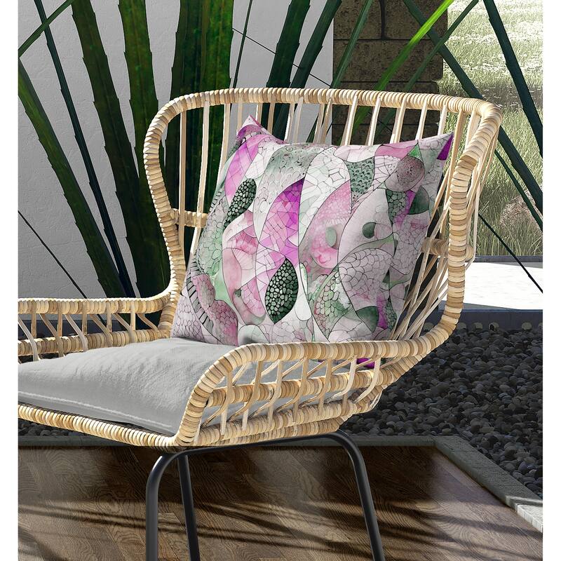Rock Heaven Indoor/Outdoor Reversible Throw Pillow Purple and Green