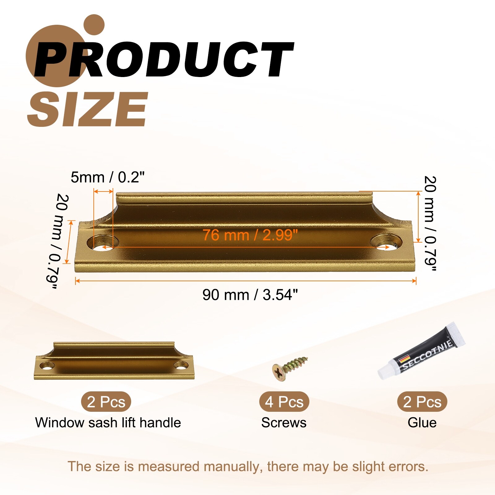 Drawer Pulls Handles, Window Sash Lift Handle Finger Pulls with Mounted Screw Glue for Sliding Window Drawer