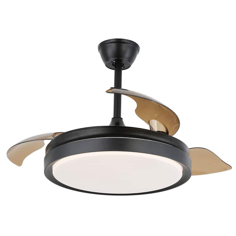 42" Ceiling Fan Light Kit Included with Retractable Blades,6 Fan speed 3 Light Tone with Remote Control - 42 Inches