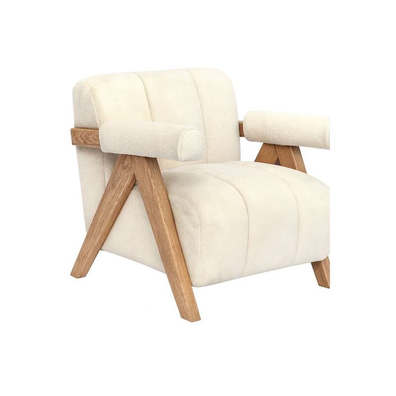 Vista Boucle Accent Chair Mid Century Modern Plush Comfortable Seating