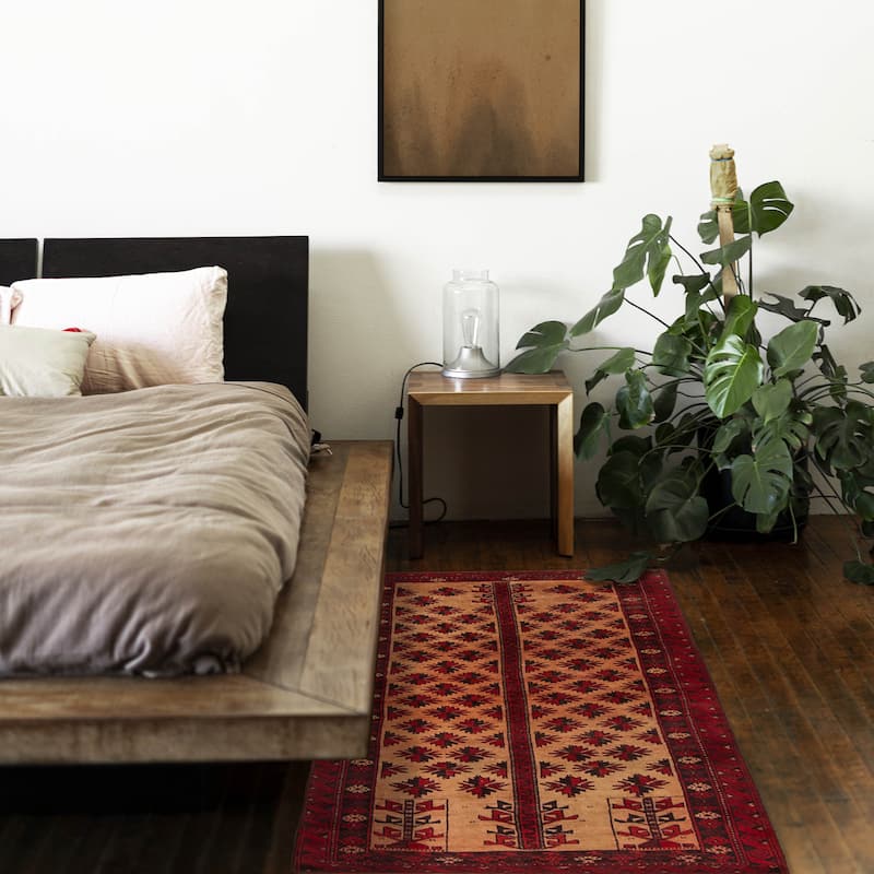 ECARPETGALLERY Hand-knotted Baluch Copper Wool Rug - 2'9 x 5'10