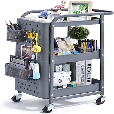 3-Tier Rolling Cart - 11.8"D x 17.8"W x 29.9"H