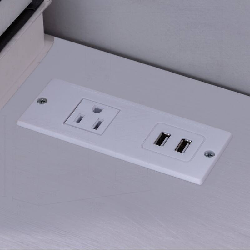 Sophisticated Home Office Writing Desk with Advanced USB Ports