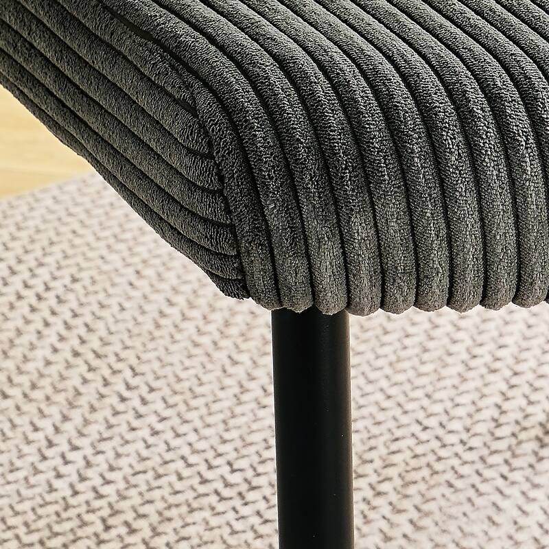 Set of 2 Fabric Dining Chair Grey Side Chair Accent Chairs with Back