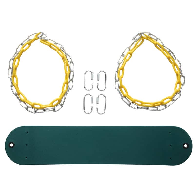 Outdoor Swing Seat Set Swings Slides Gyms Green/yellow