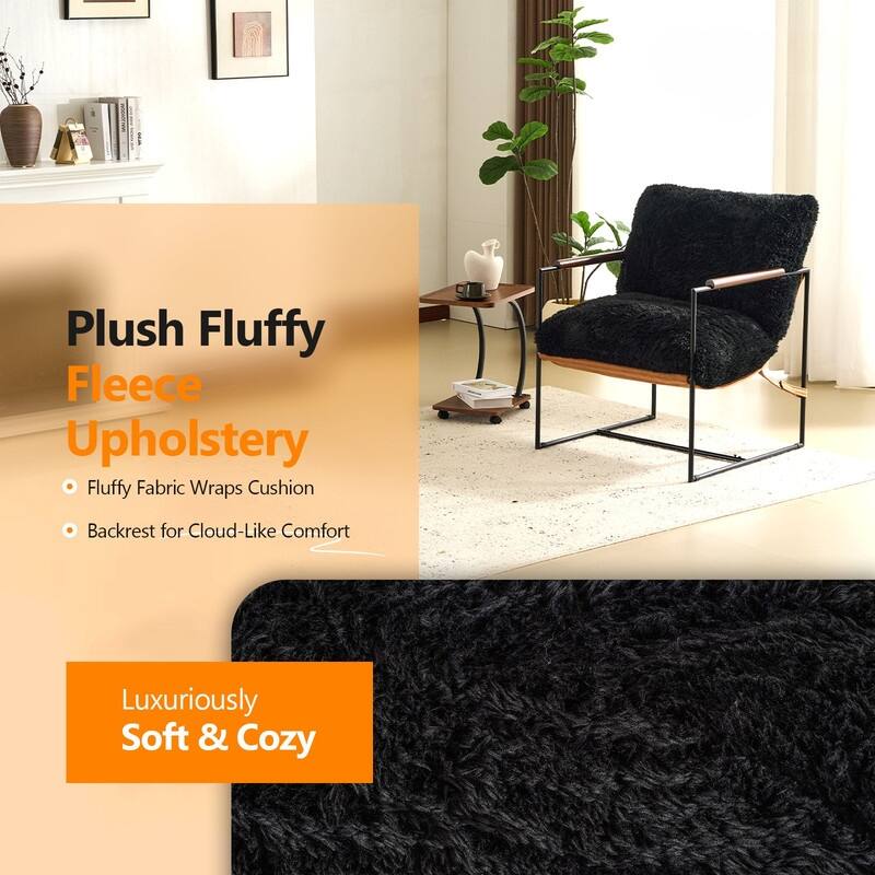 Lazy Chair - Rubber Wood Arms, Iron Frame (Living Room/Bedroom)