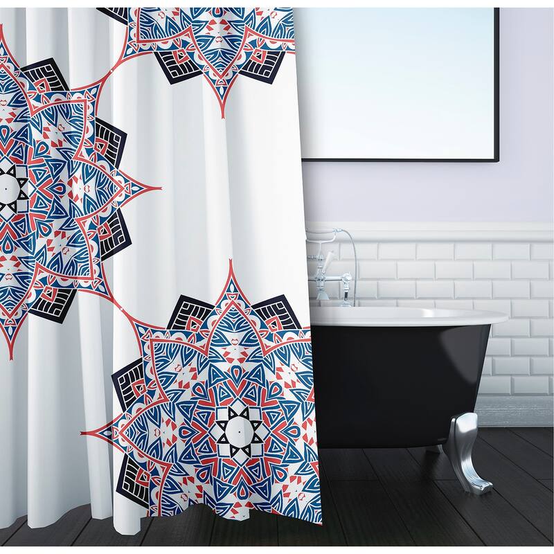 71 x 74-inch Rhapsody Geometric Print Shower Curtain