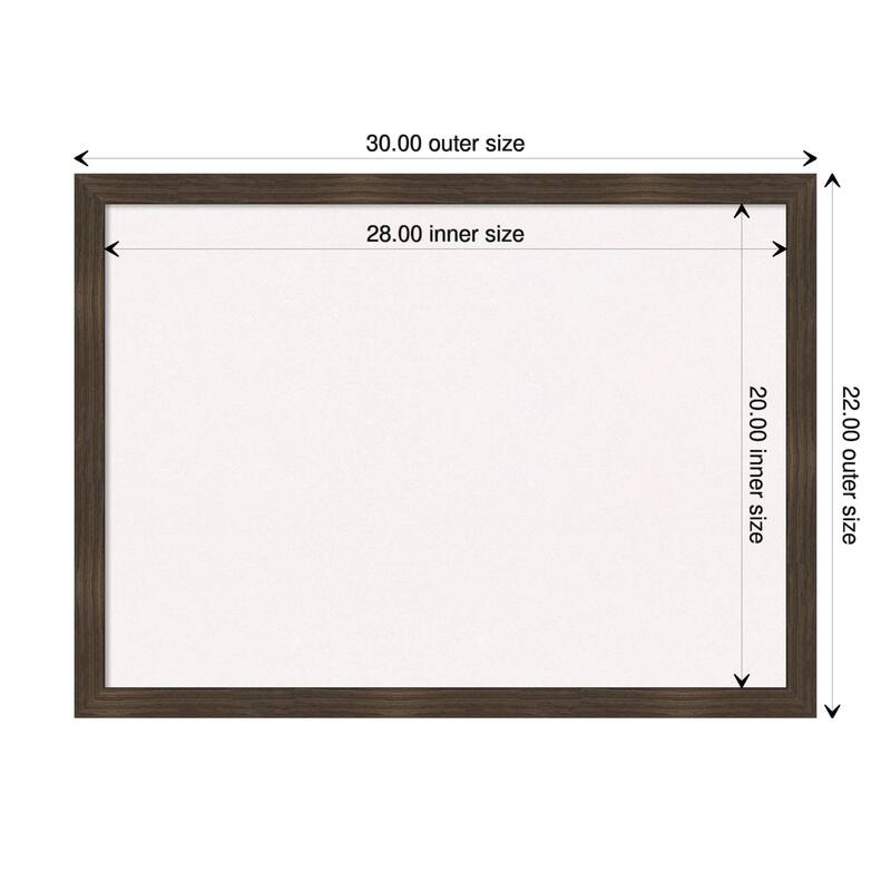Woodgrain Stripe Wood Framed White Corkboard Bulletin Board - Woodgrain Stripe Chocolate - Board Size 28x20