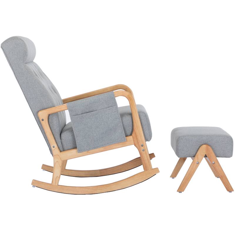 Rocking Armchair With Ottoman for Living Room