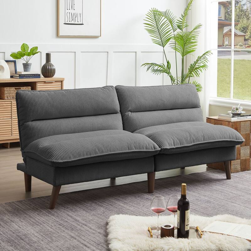 Cordury Armless Futon Sofa Bed