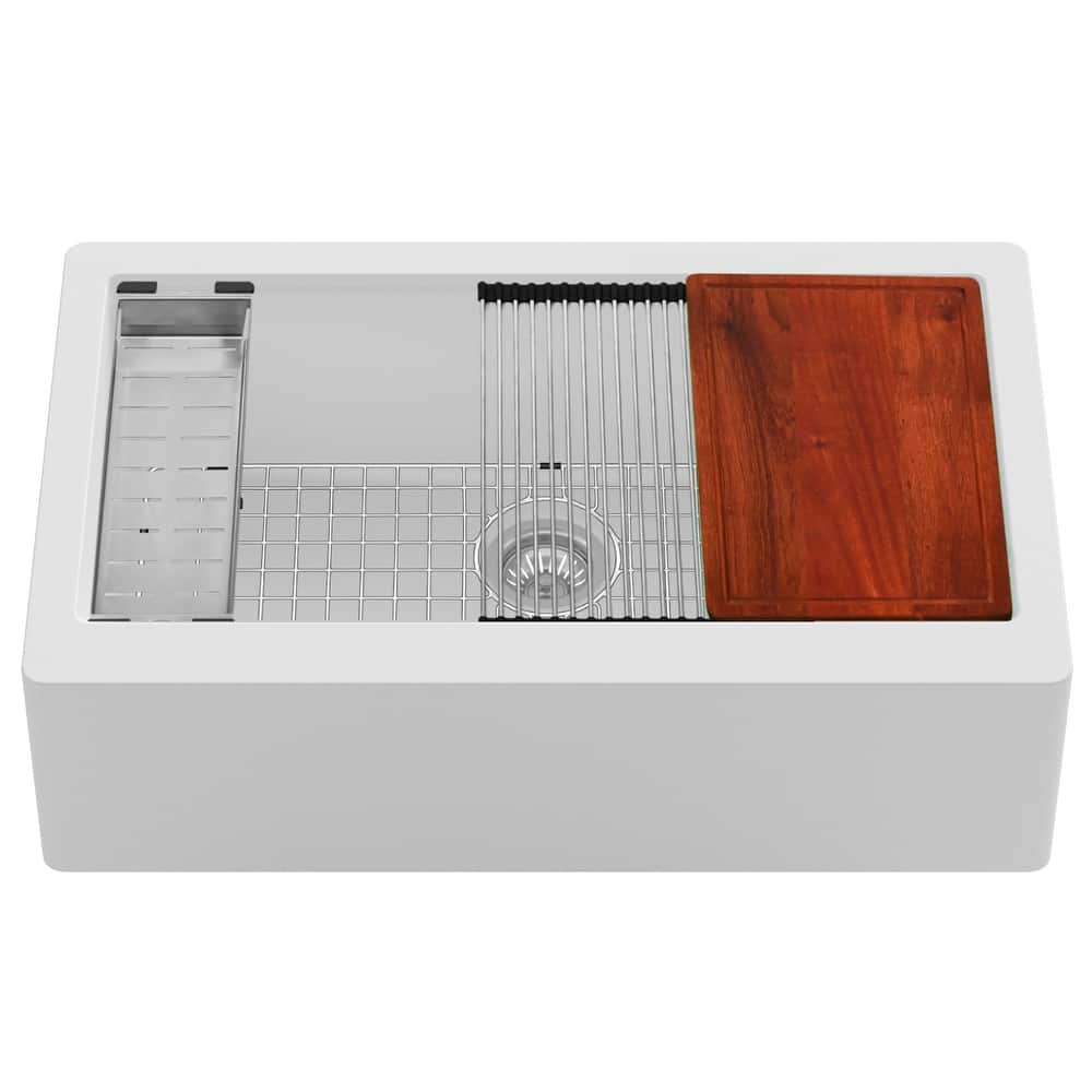 Karran USA QAWS-740 Quartz QAWS Series 34" Farmhouse Single Basin