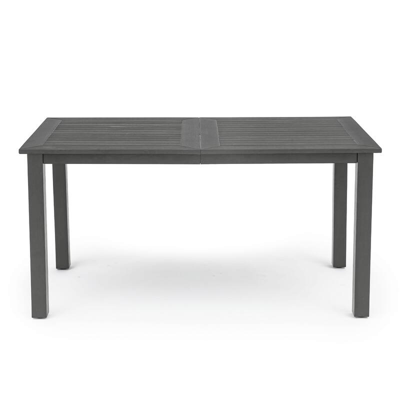 Outdoor 5-Piece Patio Set with Aluminium Rectangular Dining Table & Armchairs