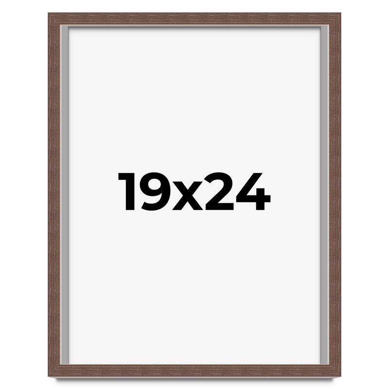 19x24 Shadow Box Frame Brown | 1.125 inches Deep Real Wood Rustic