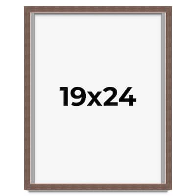 19x24 Shadow Box Frame Brown | 1.125 inches Deep Real Wood Rustic