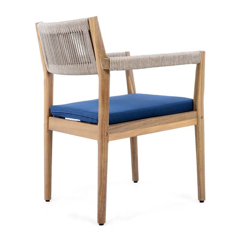 Christopher Knight Home - Sable Acacia Wood Rope Outdoor Dining Chair Set