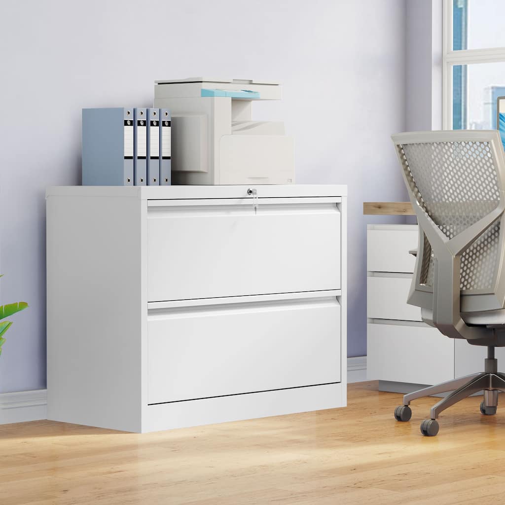 2-Drawer Metal Lateral File Cabinet with Lock