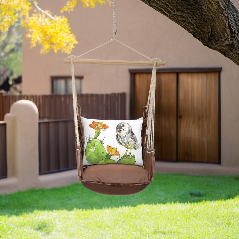 Magnolia Casual Swing Set 4 piece - Chocolate Solid w/ Owl on Prickly Cactus
