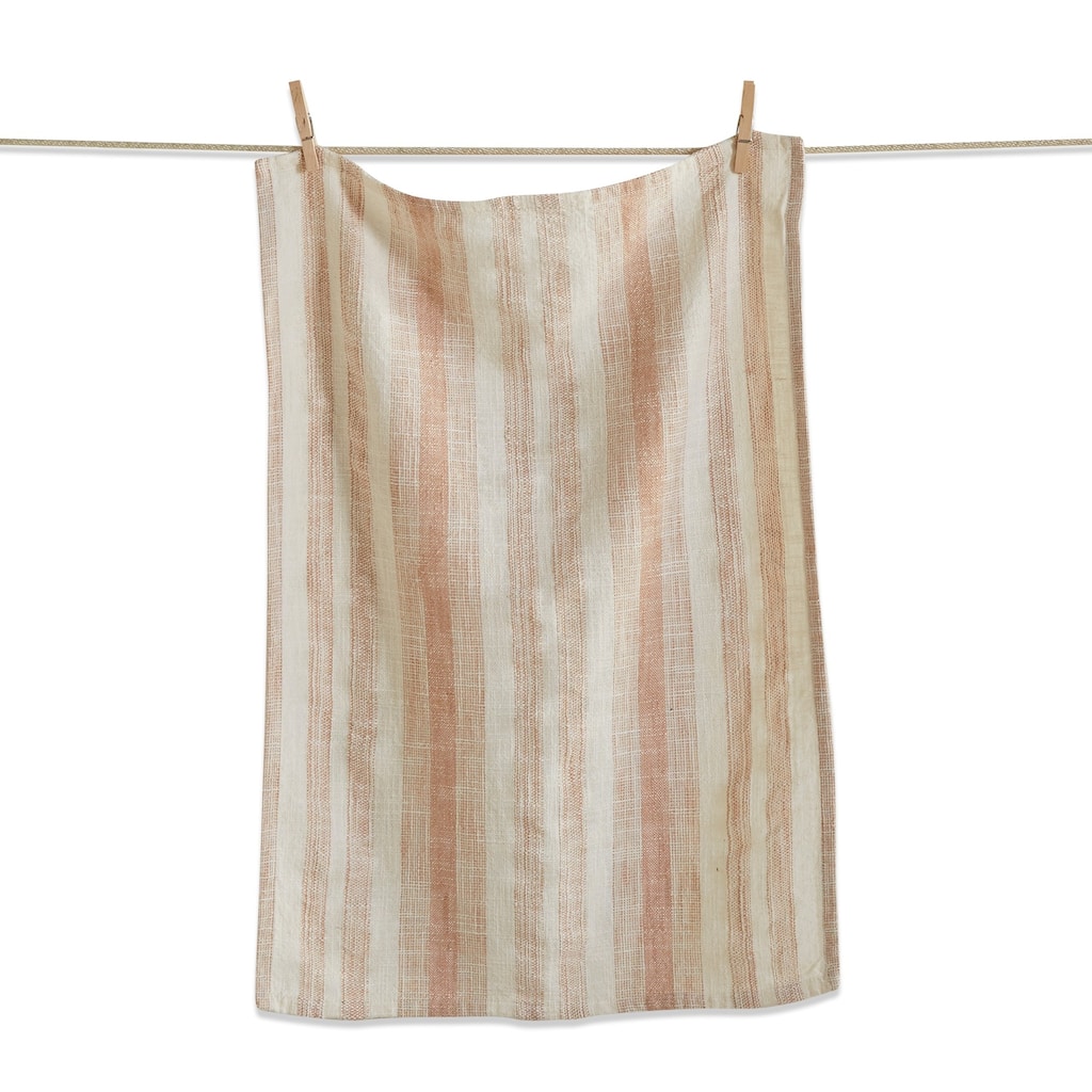 Serene Stripe Blush Cotton Kitchen Dishtowel 26L x 18W in.