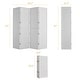 preview thumbnail 9 of 22, 4 Panel Pegboard Display Room Divider 5.6 FT Wooden Foldable Privacy Screen, Wood Room Divider