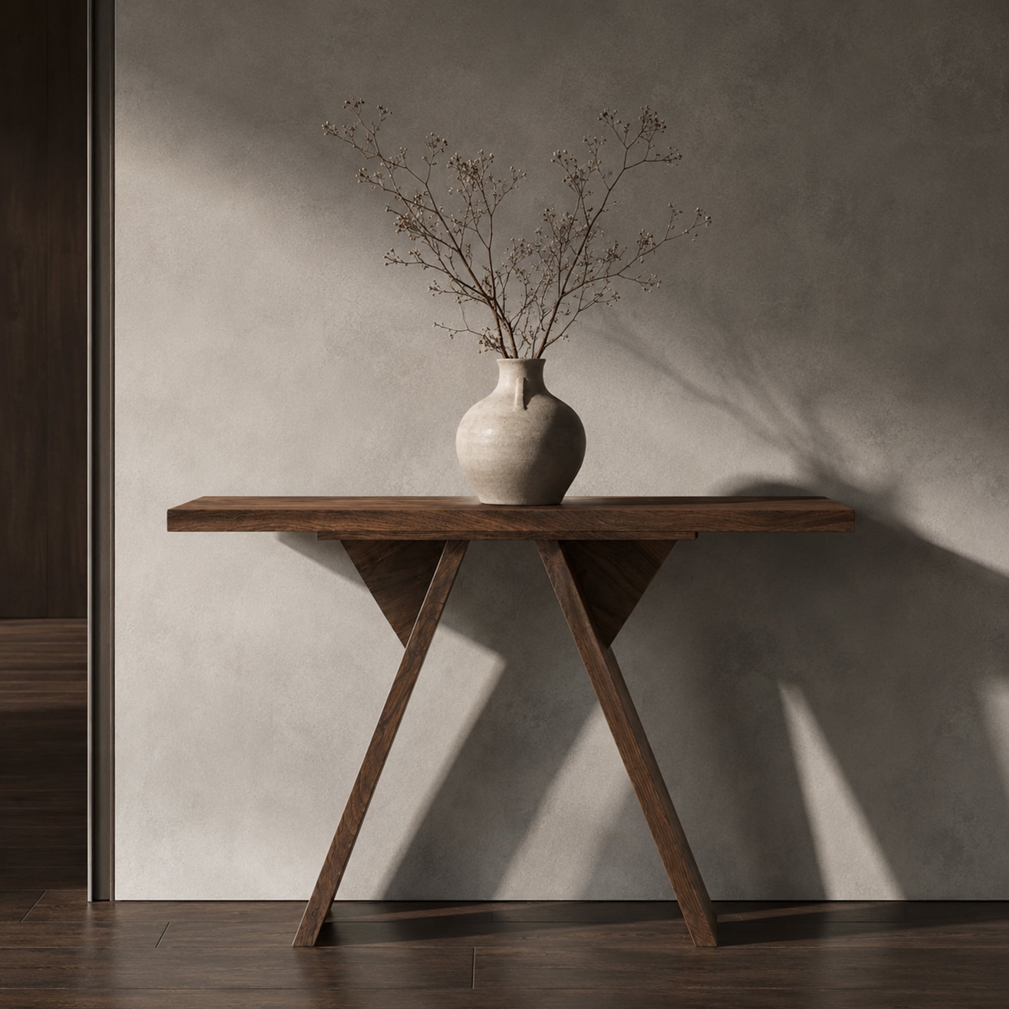 Console Table, 43.4" Long Narrow Entryway Table with V-Shaped Base, Rustic Sofa Console for Hallway, Living Room, Behind Sofa