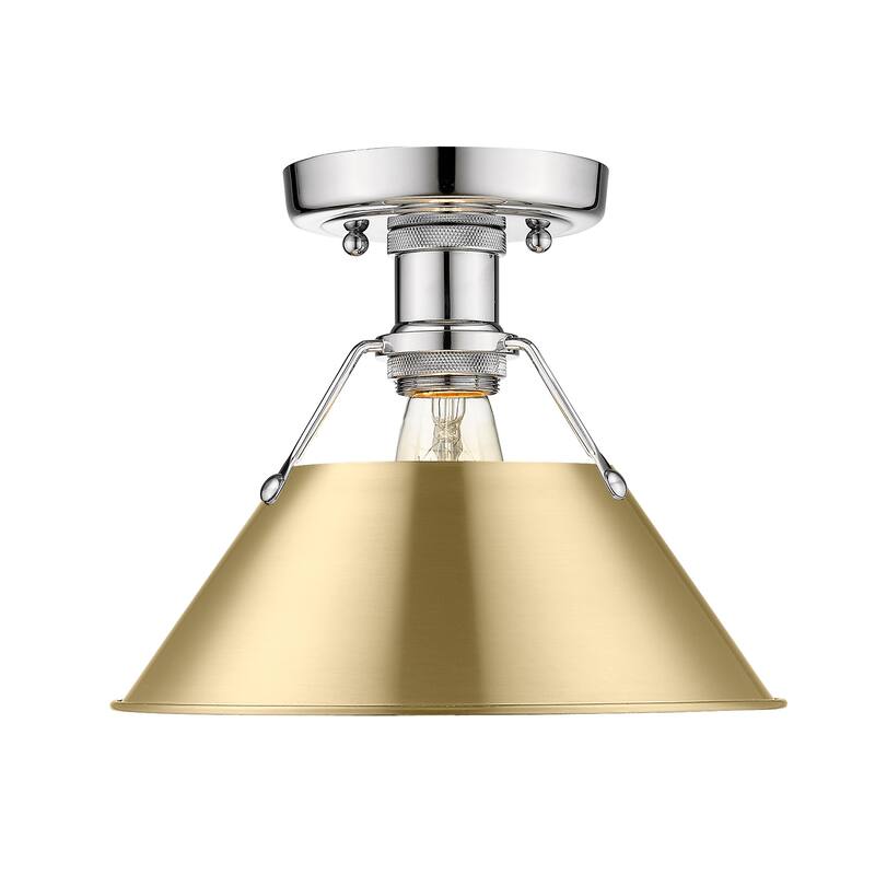 Orwell 1-Light Flush Mount in Chrome with Brushed Champagne Bronze - Silver