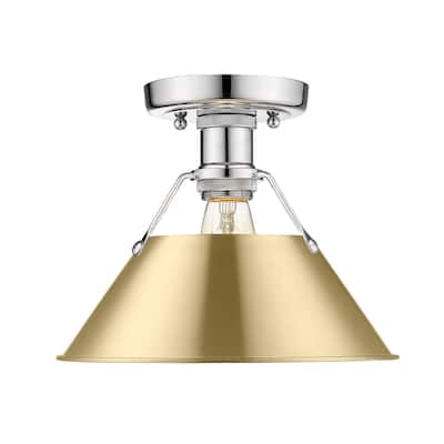Orwell 1-Light Flush Mount in Chrome with Brushed Champagne Bronze - Silver