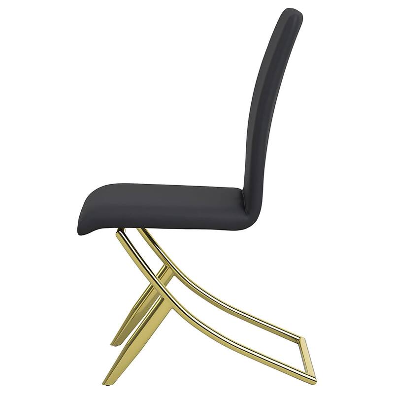 Black and Brass Dining Chairs (Set of 4)