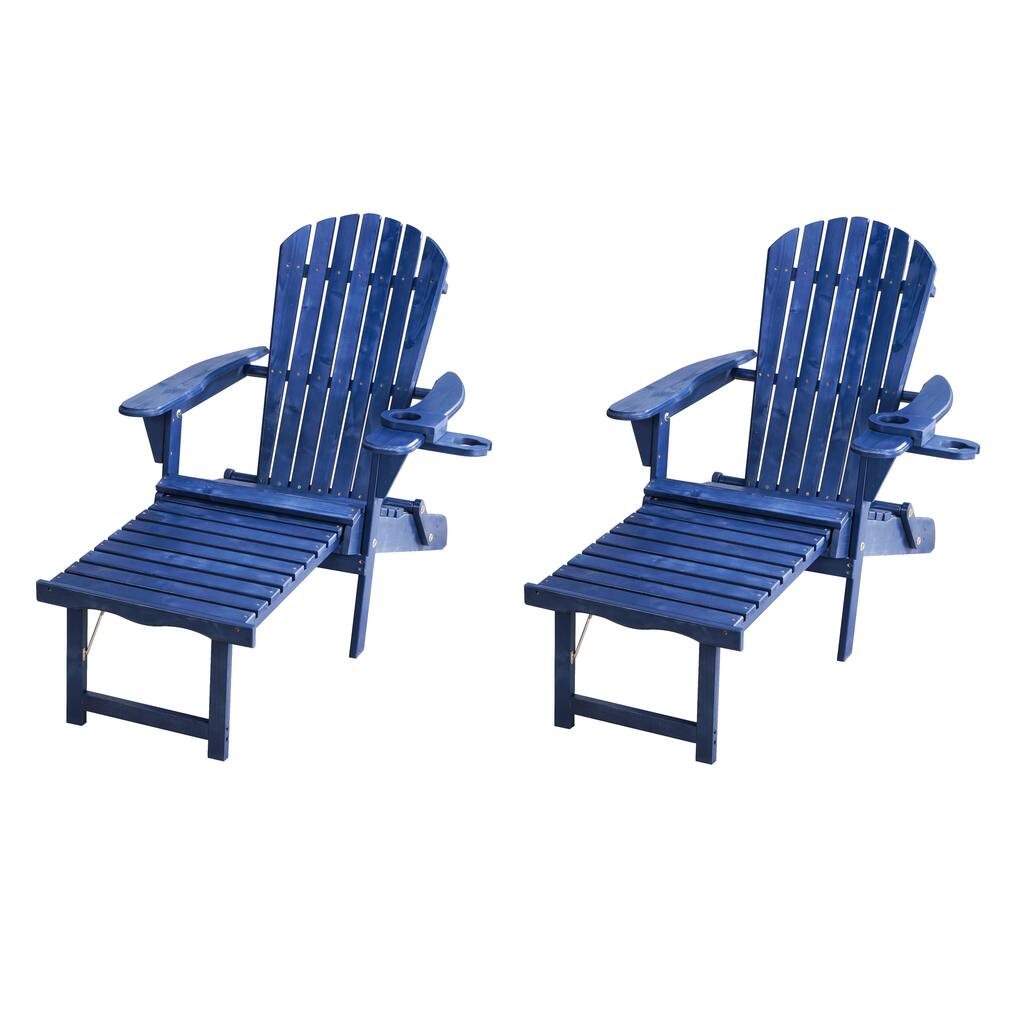 Adirondack Chaise Lounge Chair Foldable Set of 2
