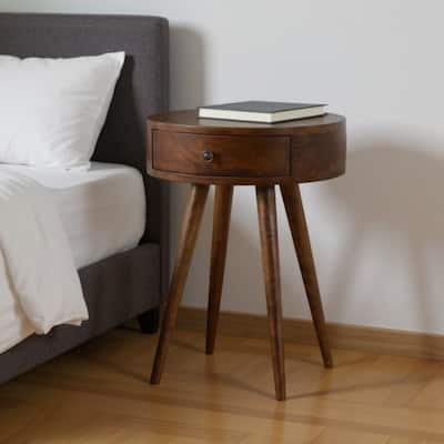 HomeRoots 22" Chestnut Solid Wood One Drawer Nightstand