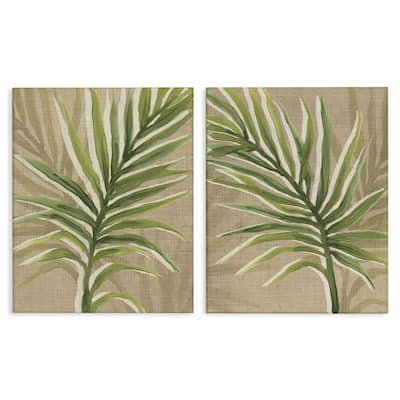 Stupell Natural Palm Leaves Canvas Wall Art Design By June Erica Vess (Set of 2)