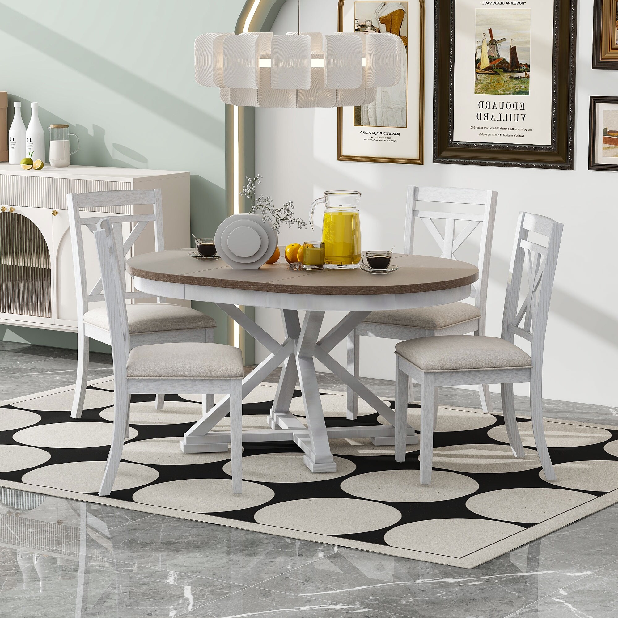 Adjustable dining table set store