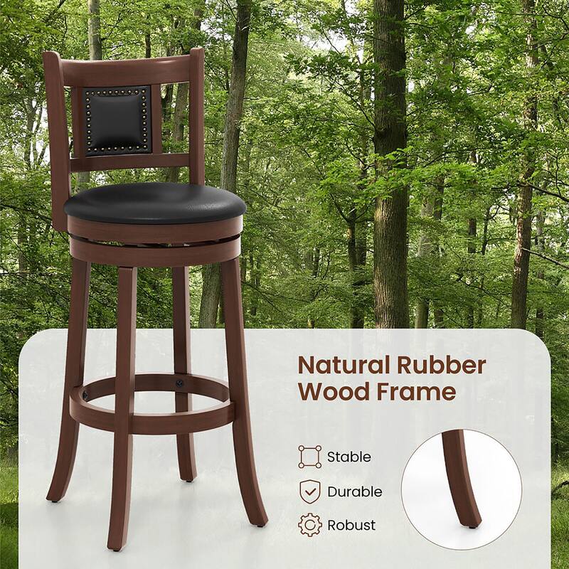 Gymax 30.5'' Swivel Bar Stool Set of 4 Counter Height Bar Stools