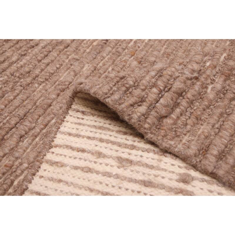 ECARPETGALLERY Hand-knotted Looma Brown Wool Rug - 7'10 x 9'9