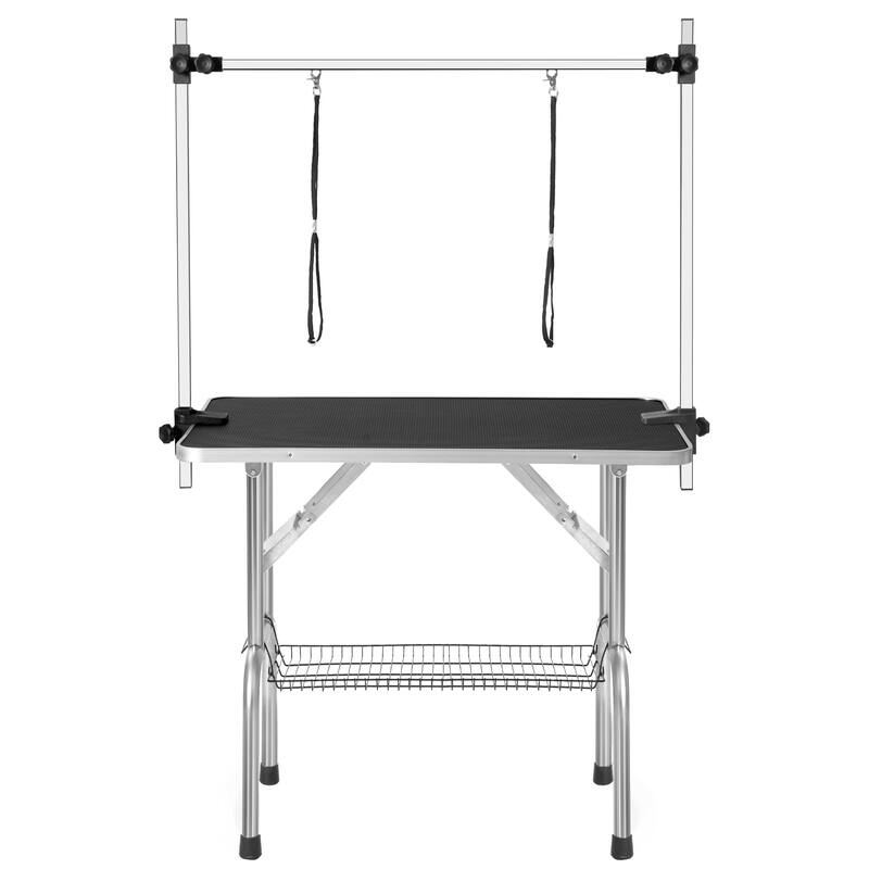 Professional Dog Pet Grooming Table Adjustable Heavy Duty Portable w/Arm & Noose & Mesh Tray