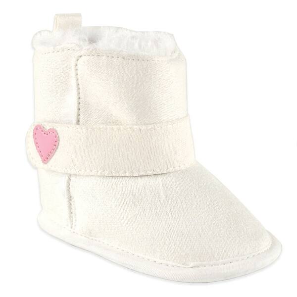 slide 1 of 1, Luvable Friends Baby Girl Crib Shoes, White Boots 12-18 Months - White Boots