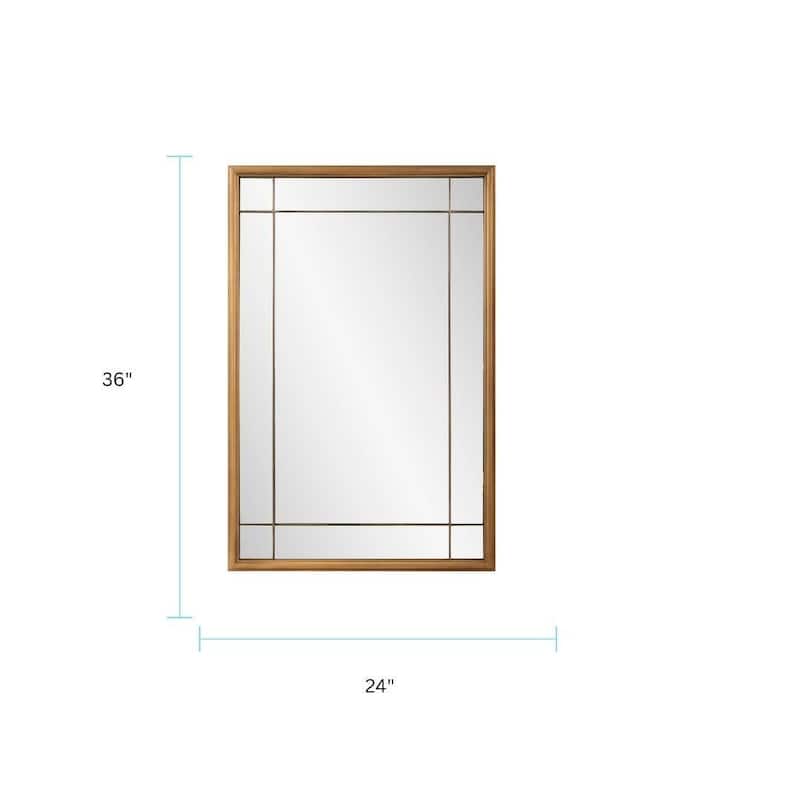 Allan Andrews Brass Metal French Panel Framed Vantiy and Wall Mirror - 36"H x 24"W