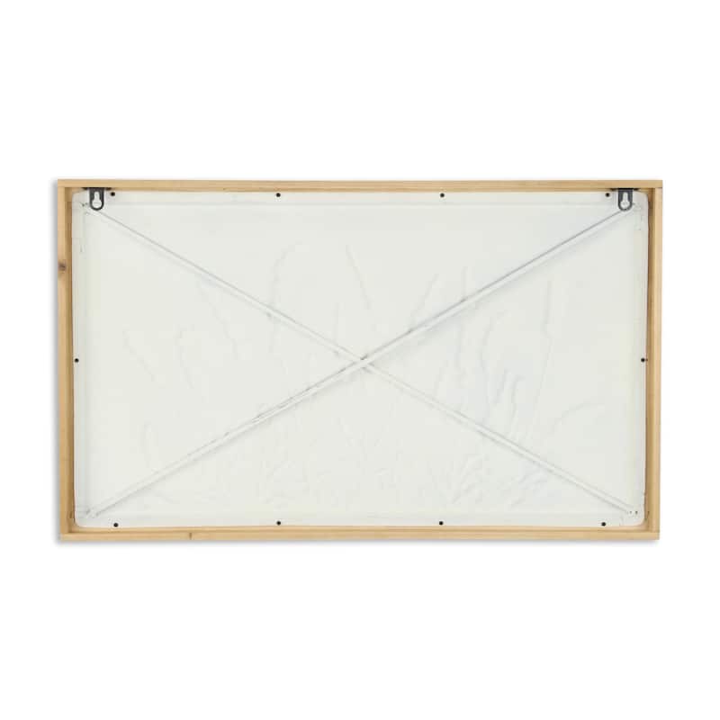 HomeRoots 16" X 26" Natural White And Lavender Floral Wood Framed Art