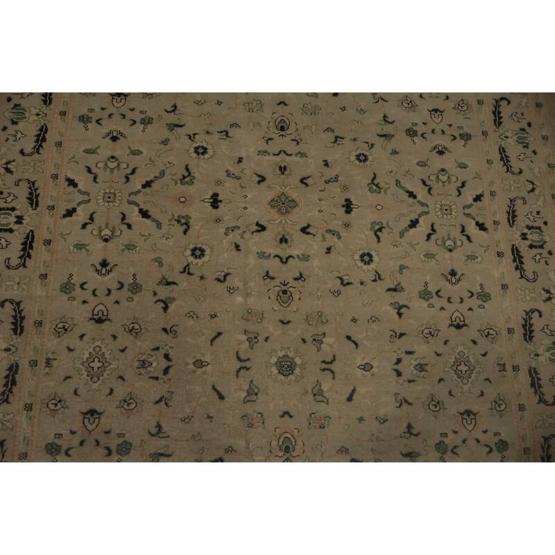 Hand Knotted Oriental 100% Wool Carpet Traditional All-Over Beige & Ivories Ziegler Area Rug - 8' 9'' X 6' 1''