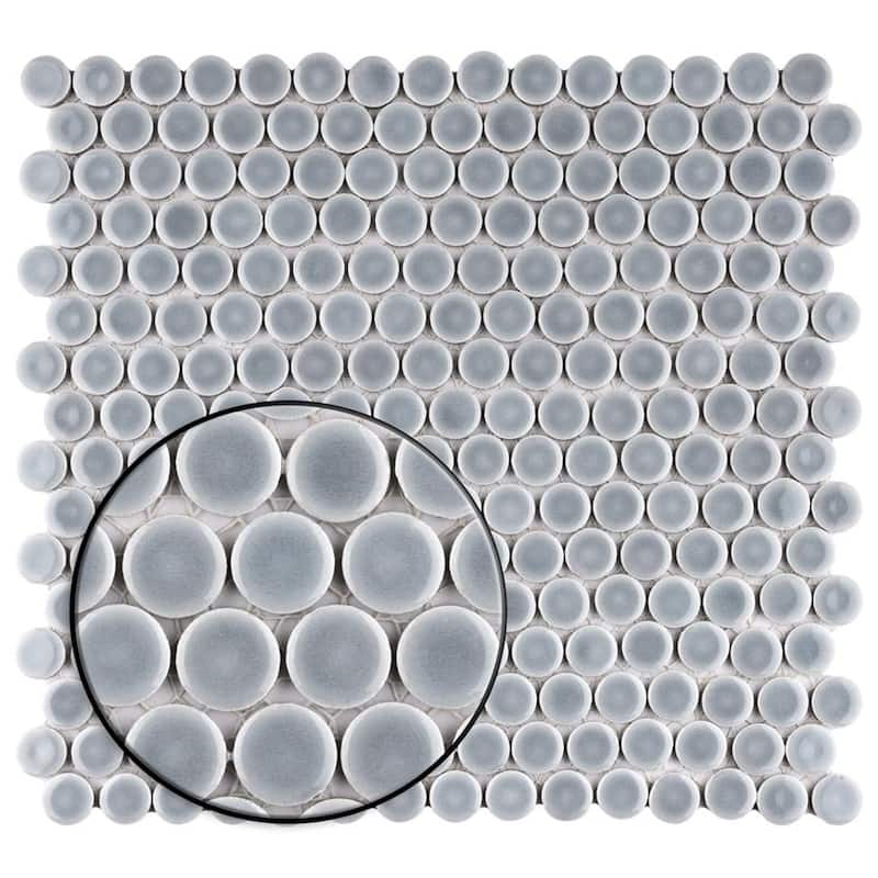 Merola Tile Hudson Penny Round Slate 11-7/8" x 12-5/8" Porcelain Floor and Wall Tile